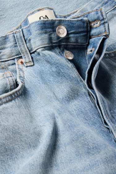 Femei - Vintage straight jeans - talie medie - LYCRA® - denim-albastru