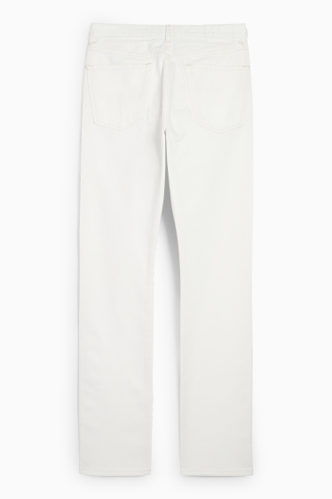Femei - Vintage straight jeans - talie medie - LYCRA® - alb