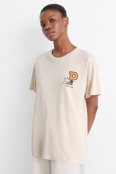 Femei - Tricou - supradimensionat - Peanuts - bej deschis