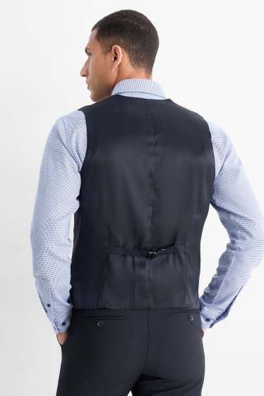 Bărbați - Vestă - regular fit - Flex - amestec din lână pură - albastru închis