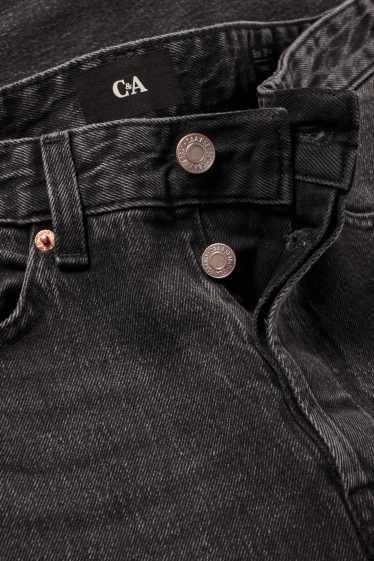 Femei - Vintage straight jeans - talie medie - LYCRA® - denim-gri închis