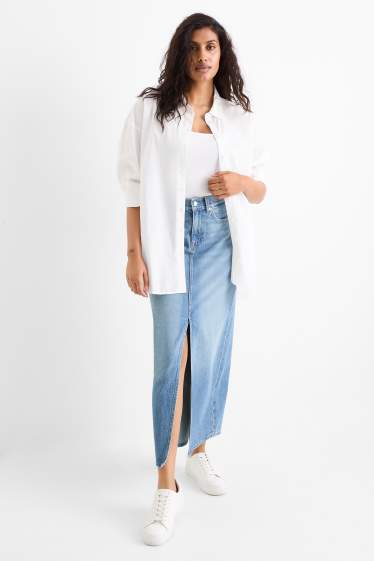Women - Denim skirt - blue denim