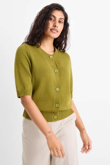 Femei - Cardigan tricotat - verde