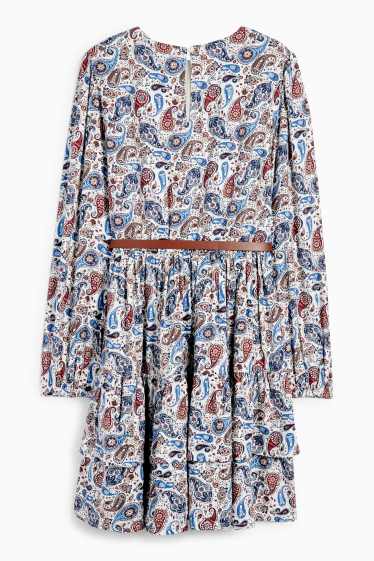Copii - Fete - Rochie cu curea - cu model - albastru