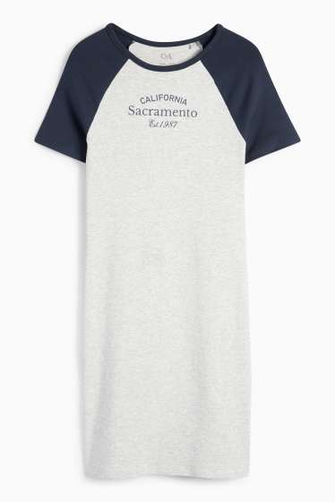 Children Girls - T-shirt dress - light gray-melange