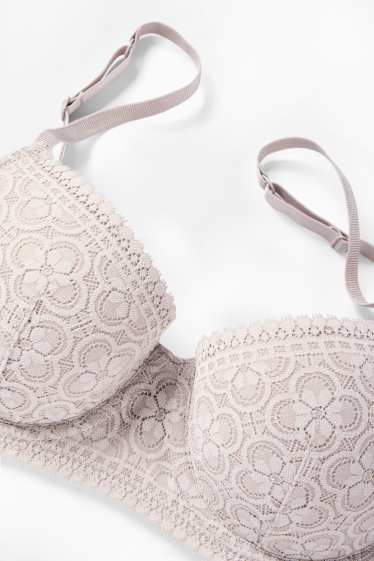 Women - Underwire bra - DEMI - padded - taupe