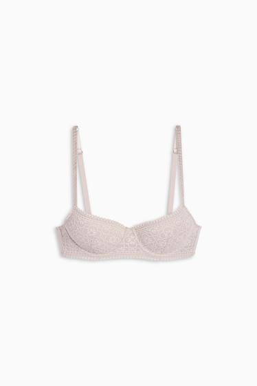 Women - Underwire bra - DEMI - padded - taupe