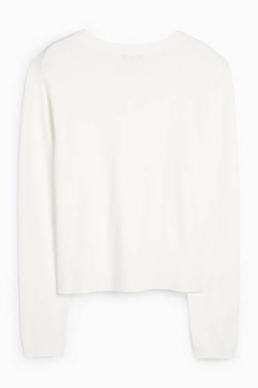 Femei - Cardigan tricotat - alb