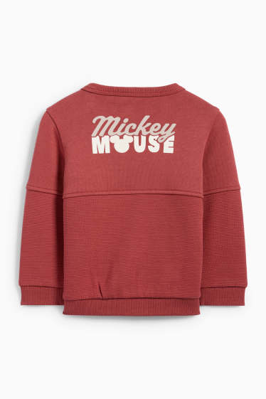 Bebeluși - băieți - Mickey Mouse - bluză de molton bebeluși - vișiniu