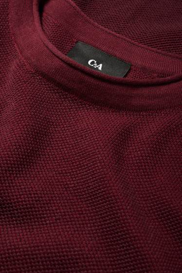 Heren - Trui - met structuur - bordeaux