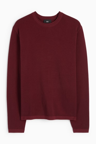 Heren - Trui - met structuur - bordeaux
