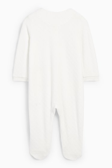 Unisex - Ursuleți - pijama salopetă bebeluși - structurată - alb