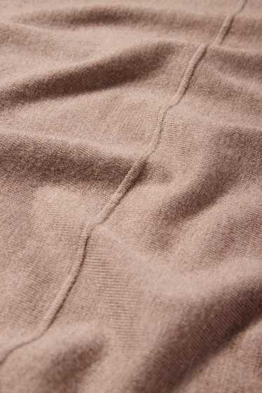 Dames - Fijn gebreide trui - bruin