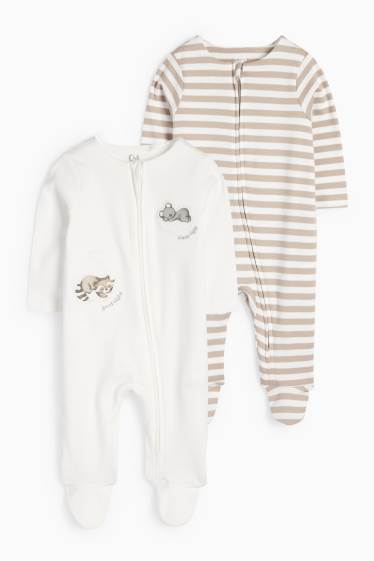 Bebeluși - băieți - Multipack 2 buc. - koala și raton - pijama salopetă bebeluși - alb