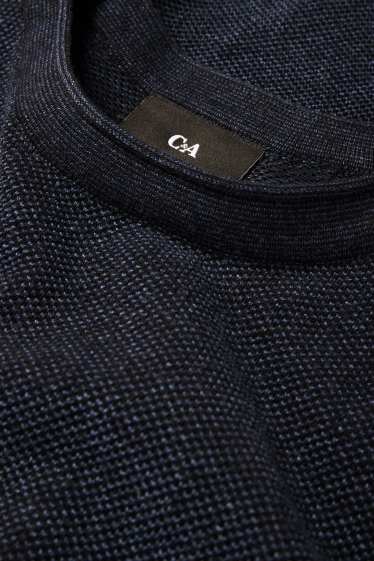 Uomo - Maglione - tessuto tramato - blu scuro