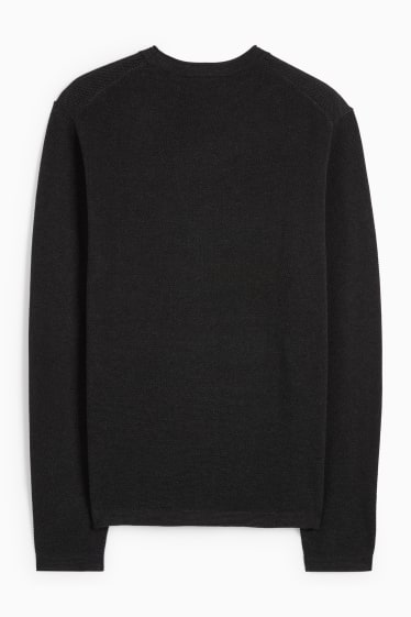 Heren - Trui - met structuur - zwart