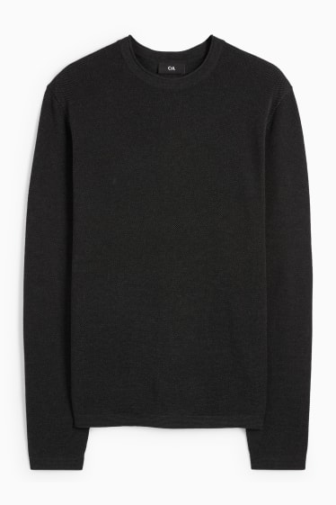 Heren - Trui - met structuur - zwart