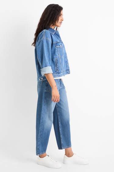 Femei - Barrel jeans - talie înaltă - denim-albastru deschis