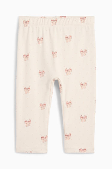 Bebeluși - fete - Ursuleți - pijama bebeluși - 2 piese - crem