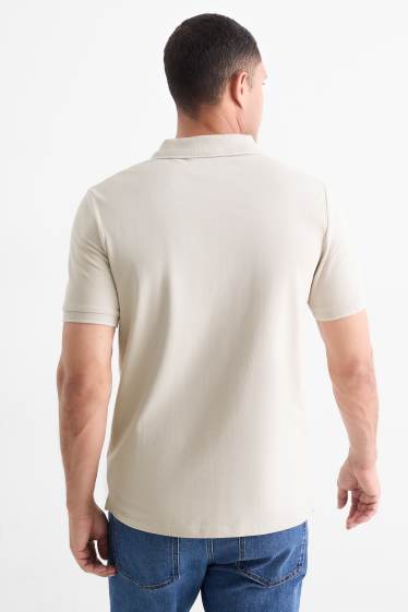 Hommes - Polo - slim fit - beige clair