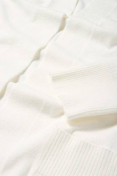Femei - Cardigan tricotat lung - alb