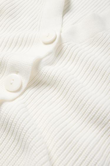 Femei - Cardigan tricotat - reiat - alb