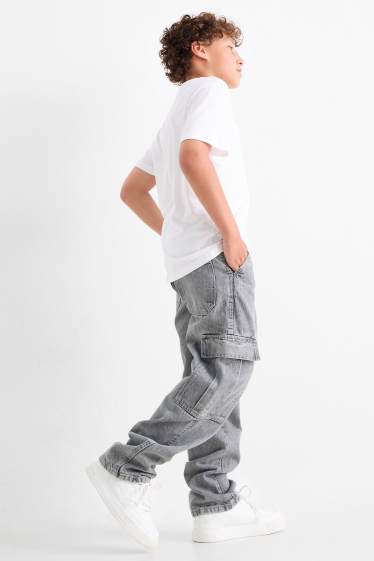 Copii - Băieți - Cargo jeans - denim-gri