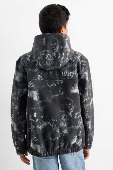 Copii - Băieți - Geacă softshell cu glugă - impermeabilă - cu model - antracit
