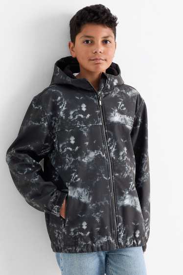 Copii - Băieți - Geacă softshell cu glugă - impermeabilă - cu model - antracit