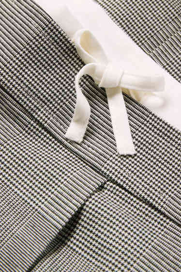 Children Girls - Skirt - check - white / black