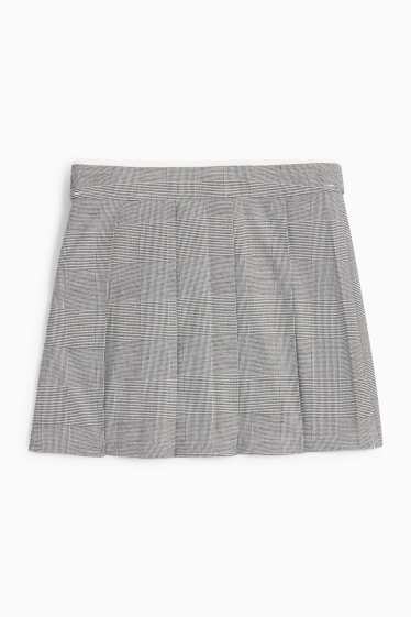 Children Girls - Skirt - check - white / black