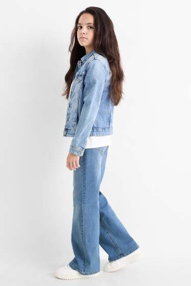 Copii - Fete - Wide leg jeans - denim-albastru