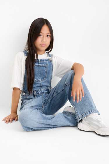 Copii - Fete - Salopetă din denim - denim-albastru deschis