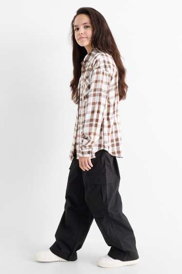 Copii - Fete - Pantaloni cargo - negru