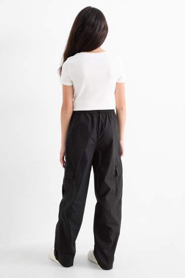 Copii - Fete - Pantaloni cargo - negru