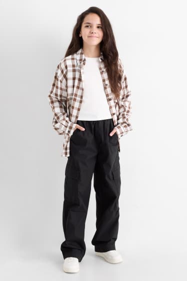 Copii - Fete - Pantaloni cargo - negru