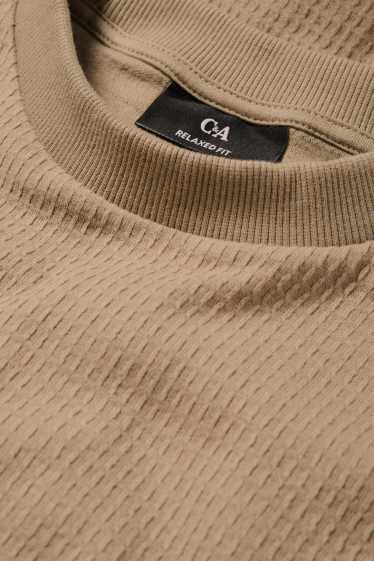 Uomo - T-shirt - relaxed fit - tessuto tramato - verde chiaro