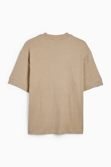 Uomo - T-shirt - relaxed fit - tessuto tramato - verde chiaro