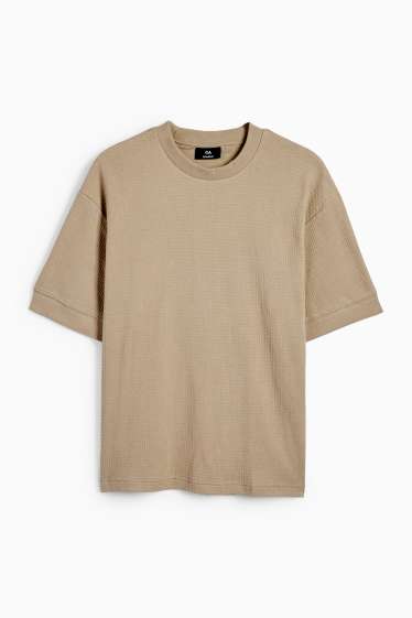 Uomo - T-shirt - relaxed fit - tessuto tramato - verde chiaro