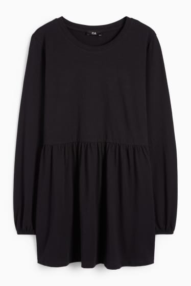 Femei - Tricou cu mânecă lungă gravide - negru