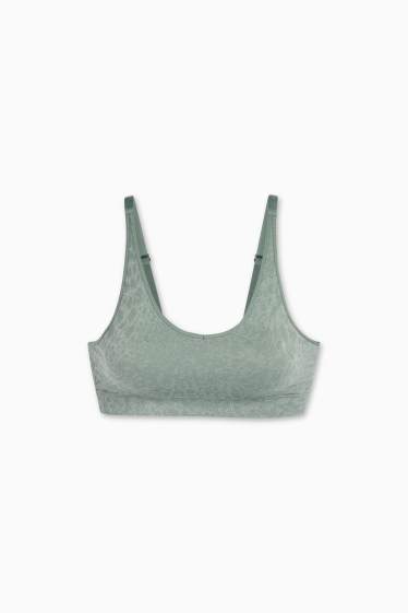 Femei - Sutien funcțional - vătuit - cu model - verde