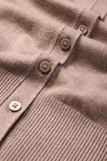 Femei - Cardigan tricotat - maro deschis