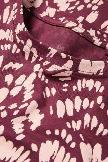 Femmes - Haut à manches longues - slim fit - à motif - rose foncé