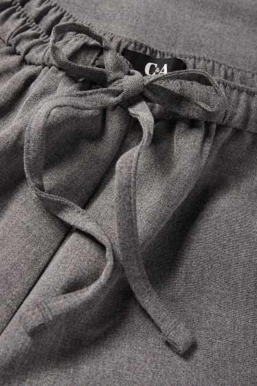 Femei - Pantaloni de stofă - talie medie - wide leg - gri închis