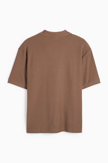 Bărbați - Tricou polo tricotat - regular fit - maro