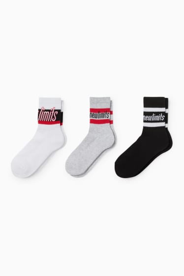Copii - Băieți - Multipack 3 perechi - șosete de tenis - gri