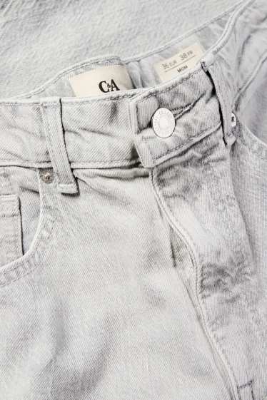 Femei - Mom jeans - talie înaltă - LYCRA® - denim-gri deschis