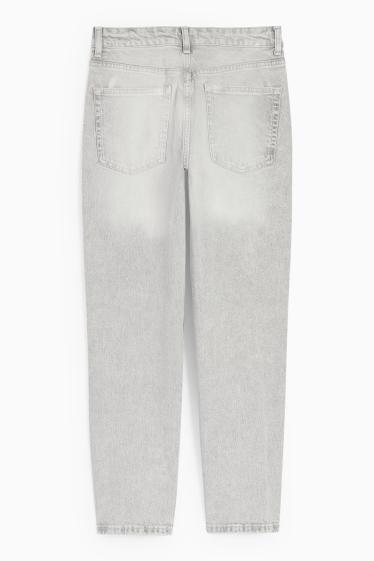 Femei - Mom jeans - talie înaltă - LYCRA® - denim-gri deschis