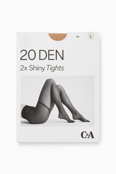 Femei - Multipack 2 perechi - dresuri - LYCRA® - 20 DEN - bej