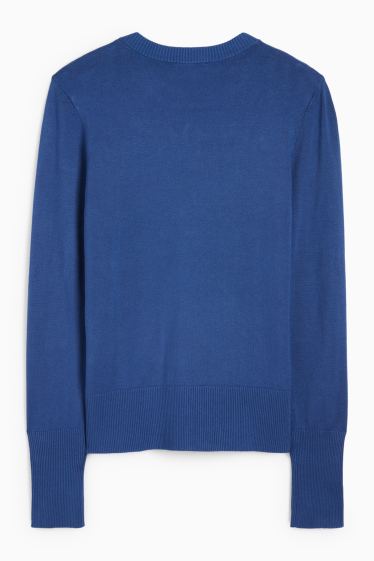 Femei - Pulover din tricot fin - albastru